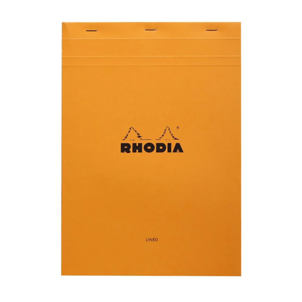 Rhodia Staple Bound Lined Orange Notepad Front Cover, Image 2