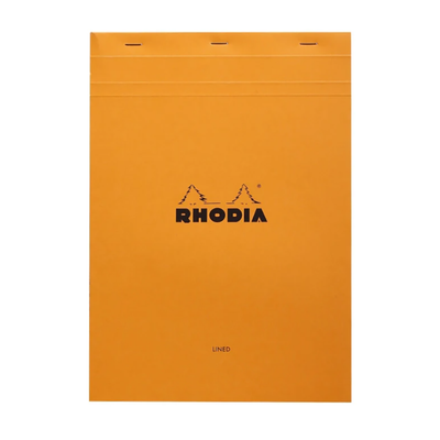 Rhodia Staple Bound Lined Orange Notepad Front Cover, Image 2