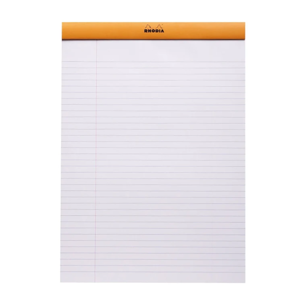Rhodia Staple Bound Lined Orange Notepad First Page, Image 4