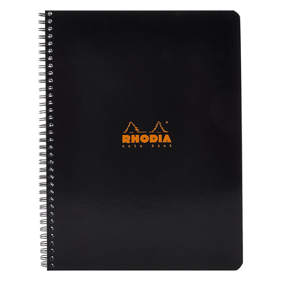 Rhodia Spiral Bound Graph Black Notebook Front Cover, Image 1