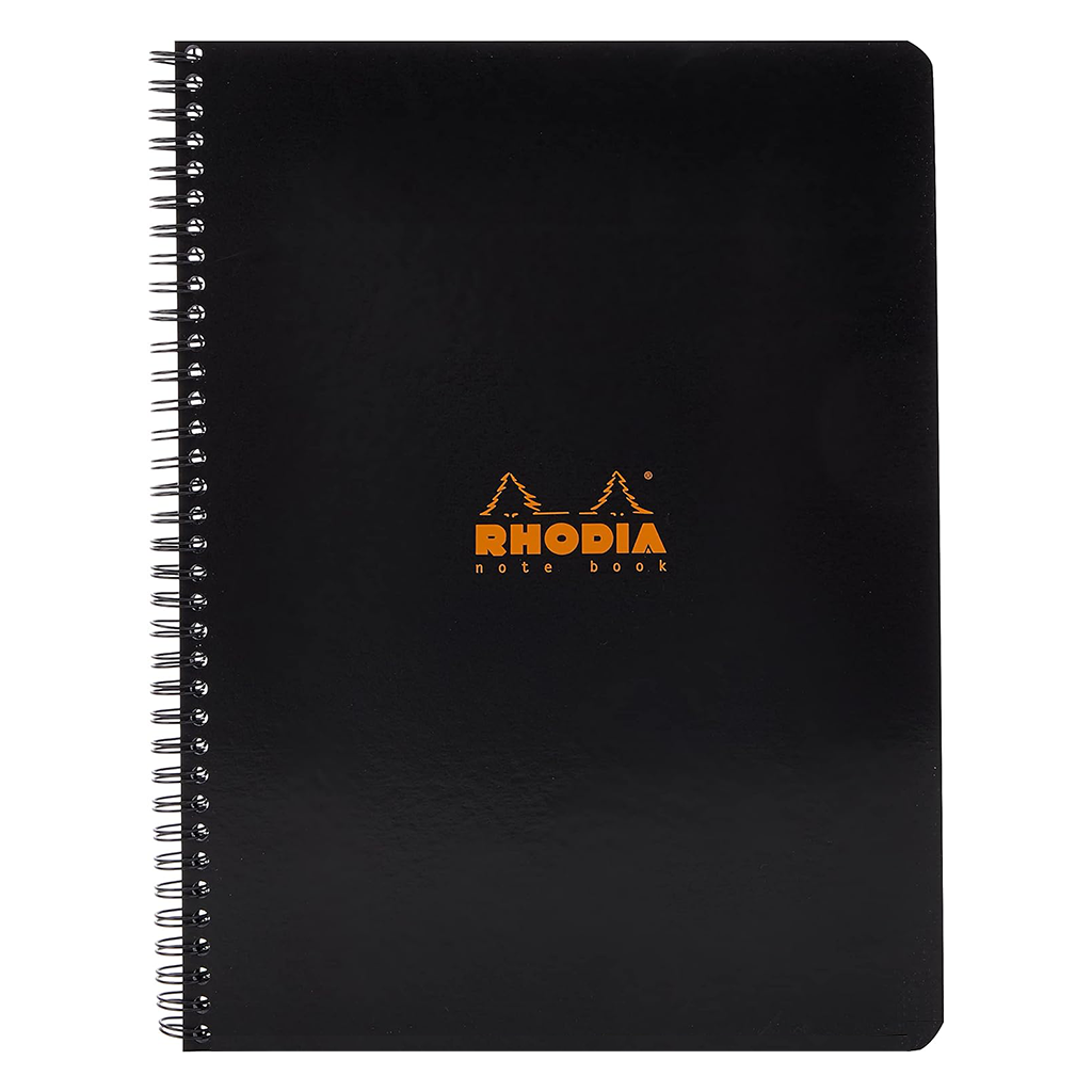 Rhodia Spiral Bound Lined Black Notebook Front Cover, Image 2