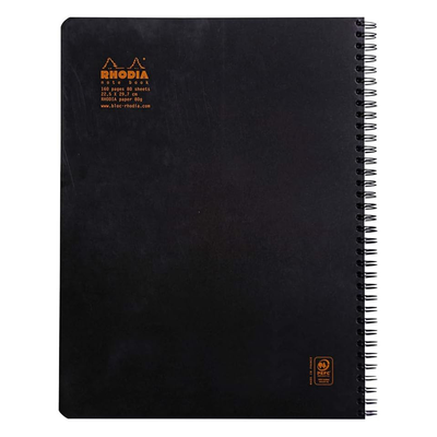 Rhodia Spiral Bound Lined Black Notebook Back Cover, Image 4