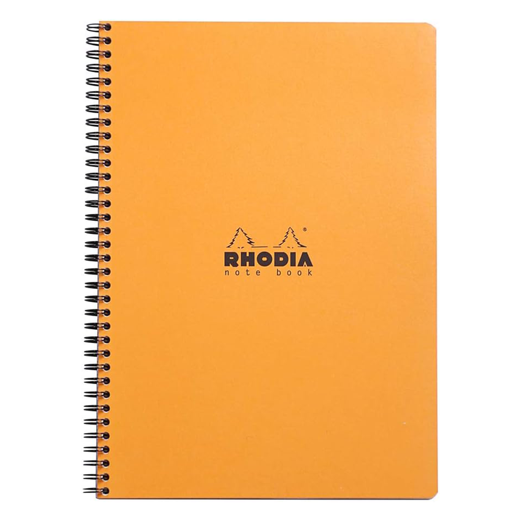 Rhodia Spiral Bound Lined Orange Notebook Front Cover, Image 1