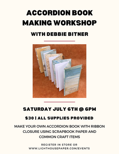 Saturday July 6th at 6 PM | Accordion Book Workshop w/ Beach Life Art