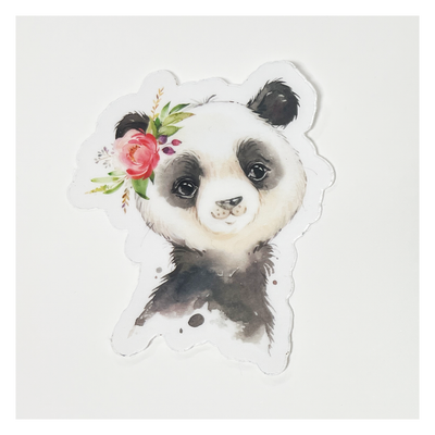 Baby Panda Clear Vinyl Sticker, 3"