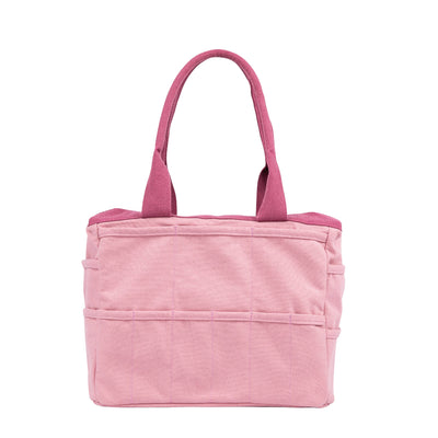 Pink tote bag on a white background