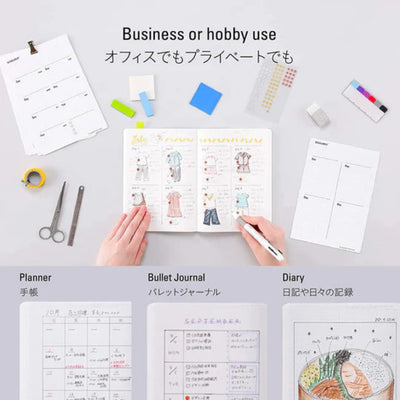 Stalogy 365 Days Grid Notebook, A5 - Black