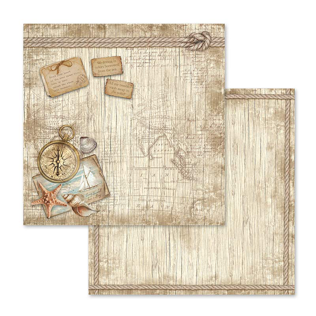 Stamperia Scrapbook Paper Pad, 10 Sheets, 12x12 - Sea Land
