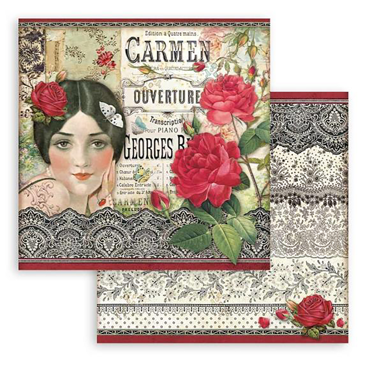 Stamperia Scrapbook Paper Sheet, 12x12 - Carmen, Desire