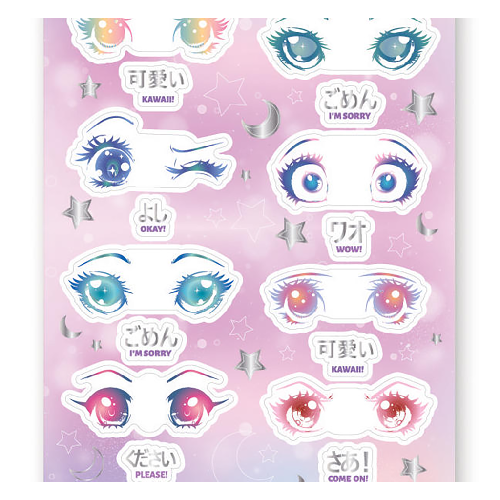 Sticker Eyes Simple Stickii Anime Eyes Sticker Sheet