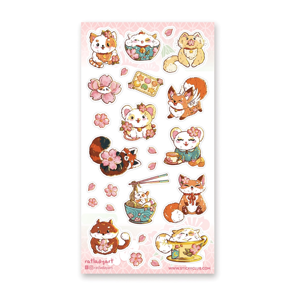 Stickii Cherry Blossom Cuties Sticker Sheet