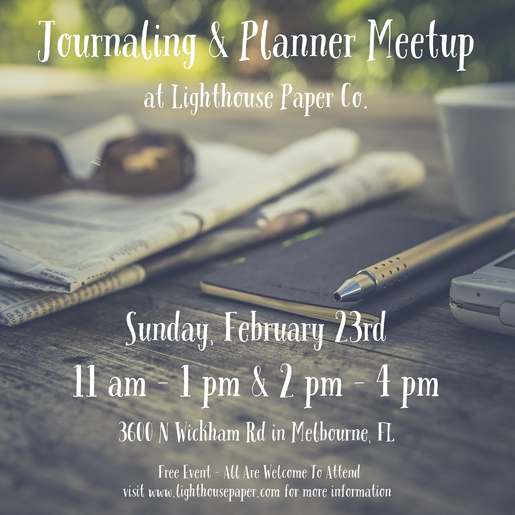 Sunday February 23rd at 11 AM and 2 PM | Journal & Planner Meetup