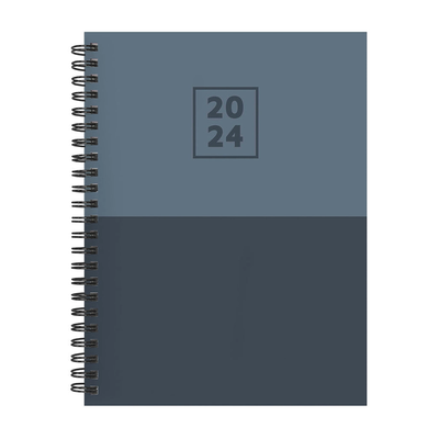 2024 Blue Blocked Medium Weekly Monthly Planner