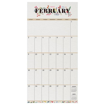 2025 Big Grid-Floral Wall Calendar