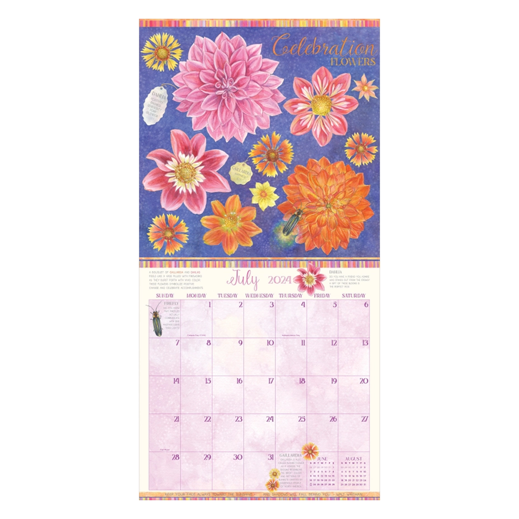 Calendrier mural 2024 Le langage des fleurs