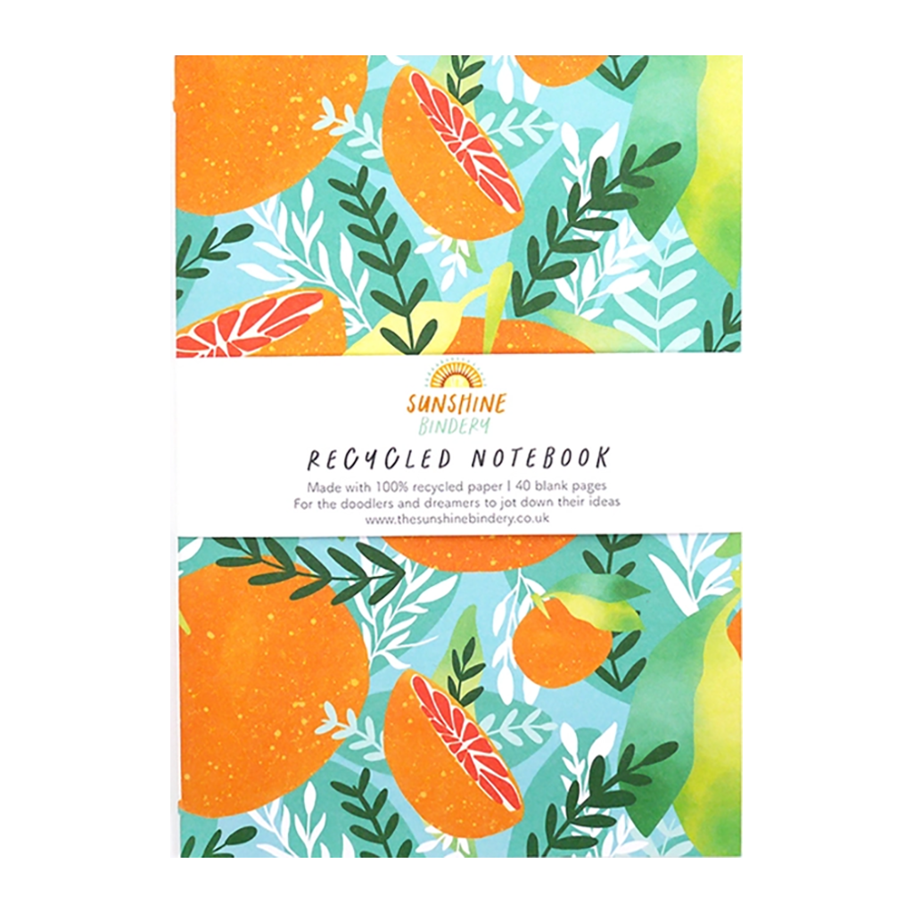 Recycled Jotter Blank Notebook, A5 - Tropicana Oranges