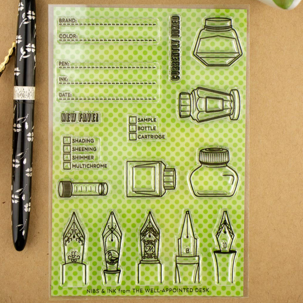 Nibs & Ink Clear Stamps, 16 Design Set