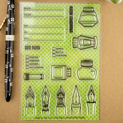 Nibs & Ink Clear Stamps, 16 Design Set