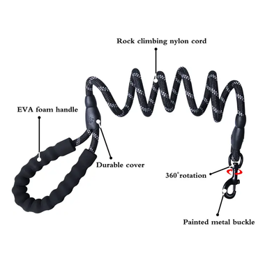 Laisse en corde de 5 pieds avec poignée confortable