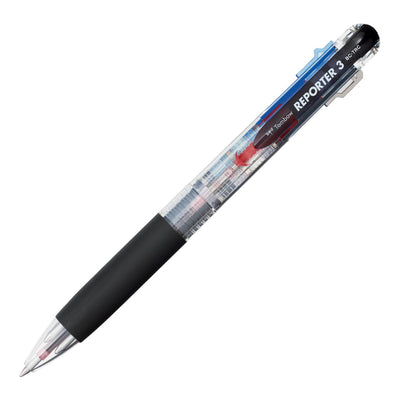 Tombow 3 color pen with a black body and colorful label on a white background, available at Lighthouse Paper Co. in Melbourne, FL