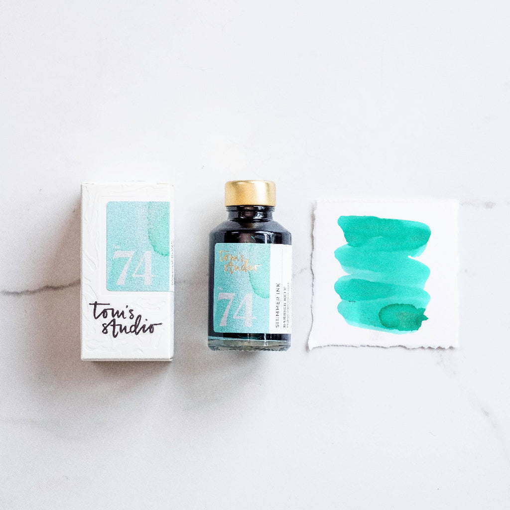 Tom's Studio Fountain Pen Ink, 50ml Bottle - Barrier Reef (Shimmer)