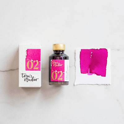 Tom's Studio Fountain Pen Ink, 50ml Bottle - Raspberry Sorbet