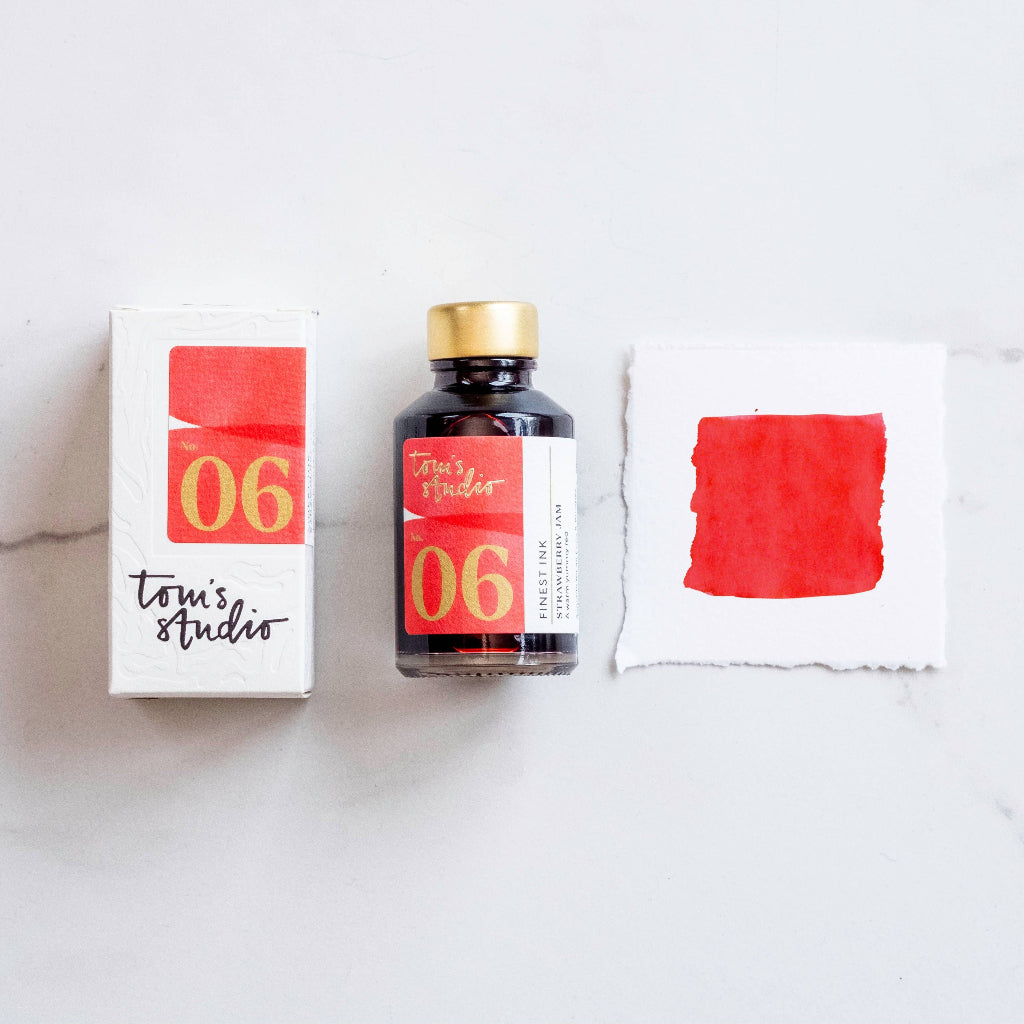 Tom's Studio Fountain Pen Ink, 50ml Bottle - Strawberry Jam