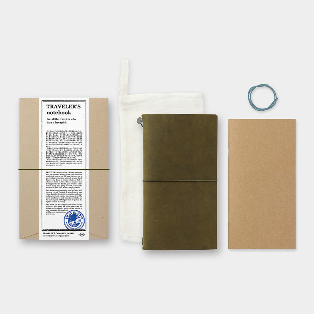Traveler's Notebook Olive Starter Kit, Regular Size, Olive Color, Image 2