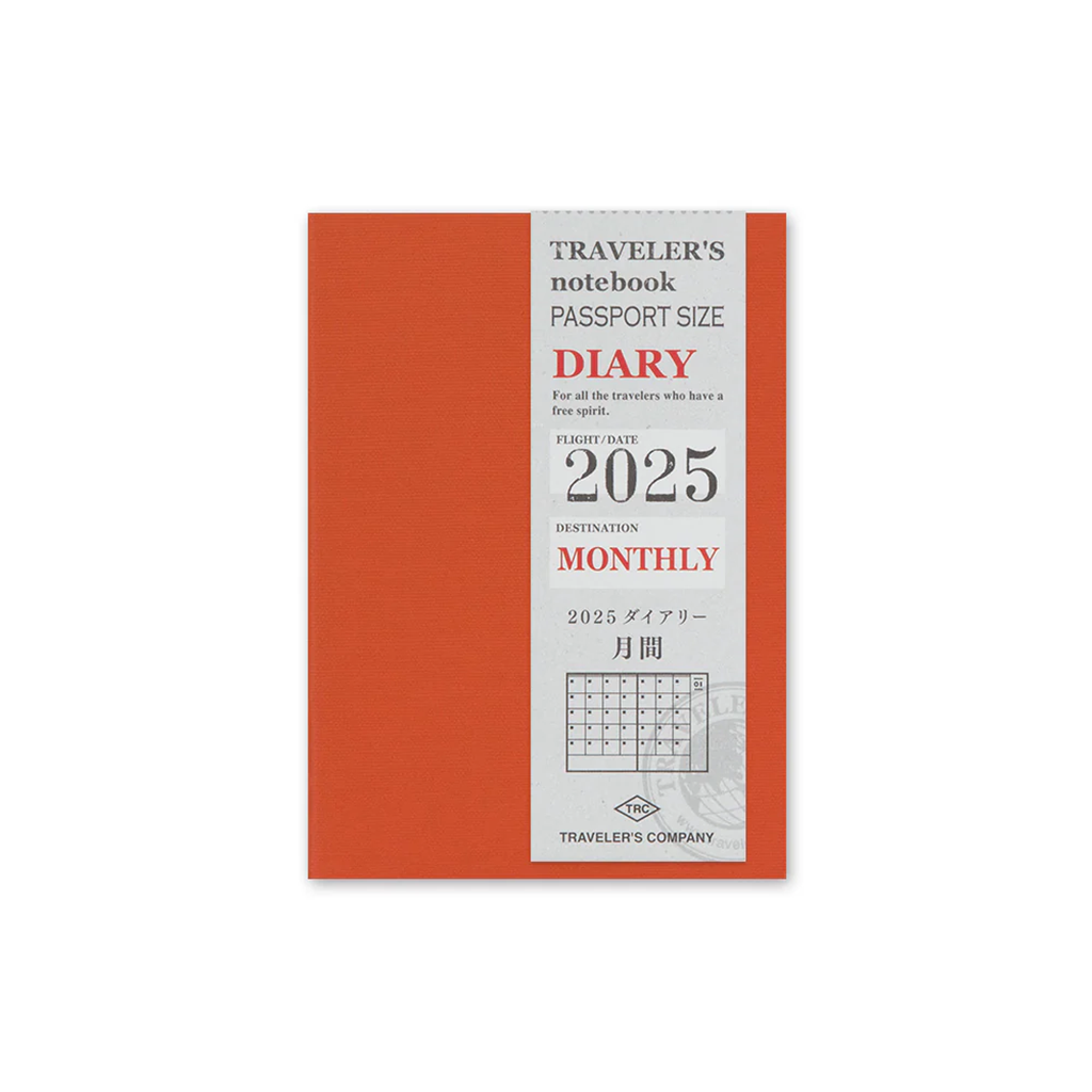 Traveler's Notebook 2025 Diary Monthly Calendar, Passport Size