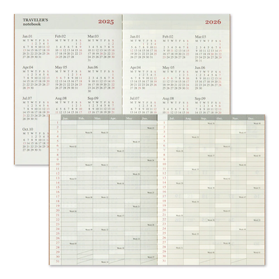 Traveler's Notebook 2025 Diary Monthly Calendar, Passport Size