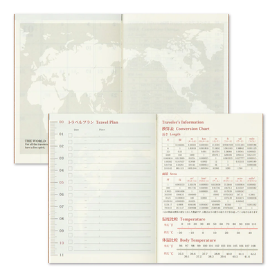 Traveler's Notebook 2025 Diary Monthly Calendar, Passport Size