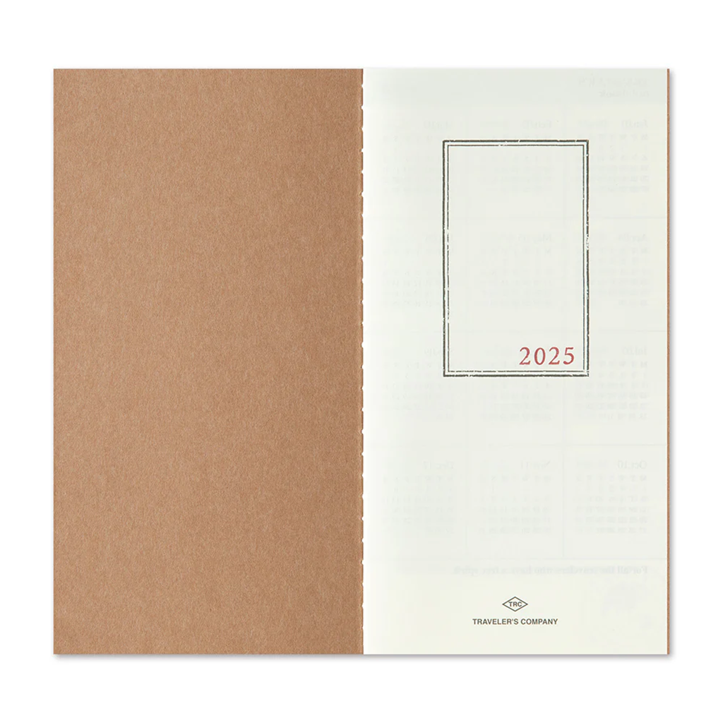 Traveler's Notebook 2025 Diary Monthly Calendar, Regular Size