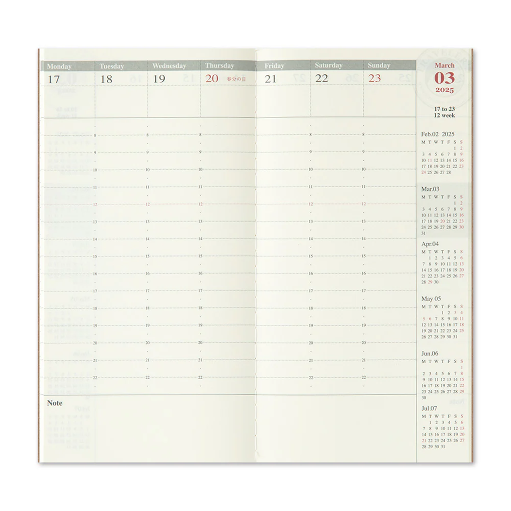 Traveler's Notebook 2025 Diary Weekly Vertical, Regular Size