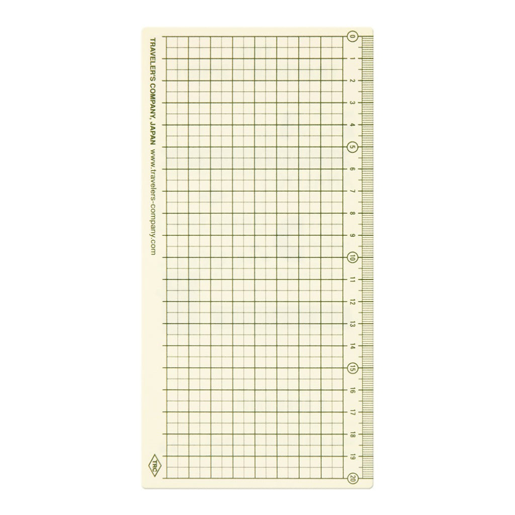 Grid ruler with measurements on a white background