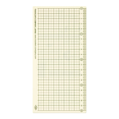 Grid ruler with measurements on a white background