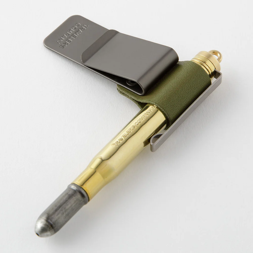 Accessoire pour carnet de voyage 016, porte-stylo olive