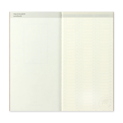 Traveler's Notebook Regular Refill 018, Free Weekly Vertical Diary