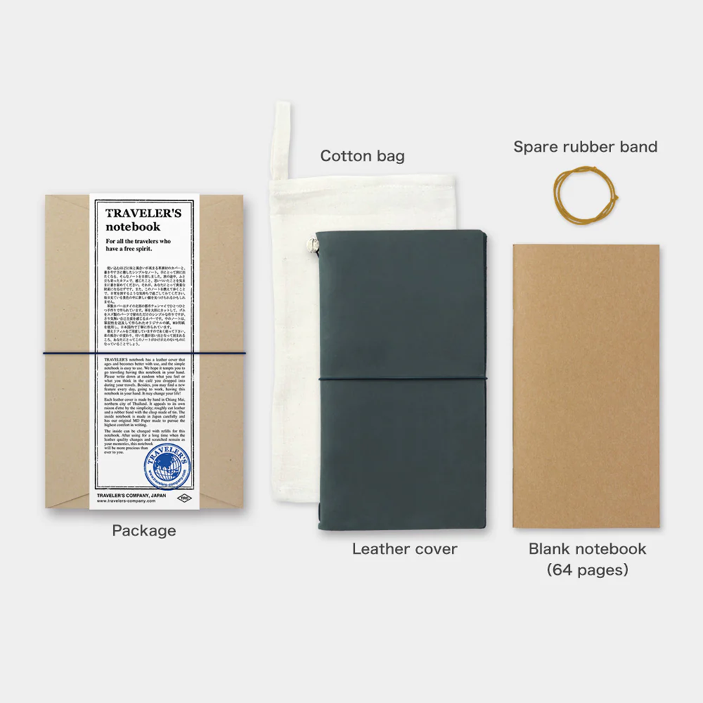 Traveler's Notebook Starter Kit, Regular Size, Blue