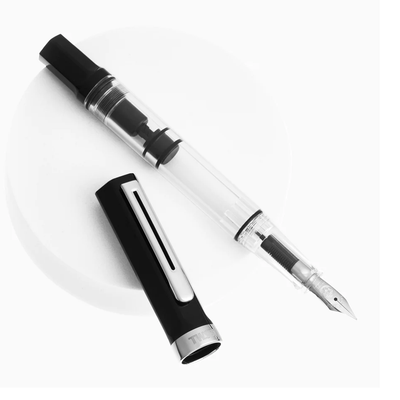 TWSBI Fountain Pen Body and Cap in Black Color with Silver Color Trim