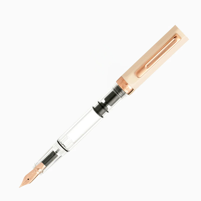 TWSBI Posted Fountain Pen in Creme Color with Rose Gold Trim