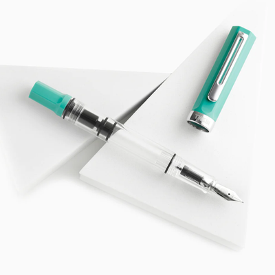 TWSBI Fountain Pen Body and Cap in Persian Green Color with Silver Color Trim