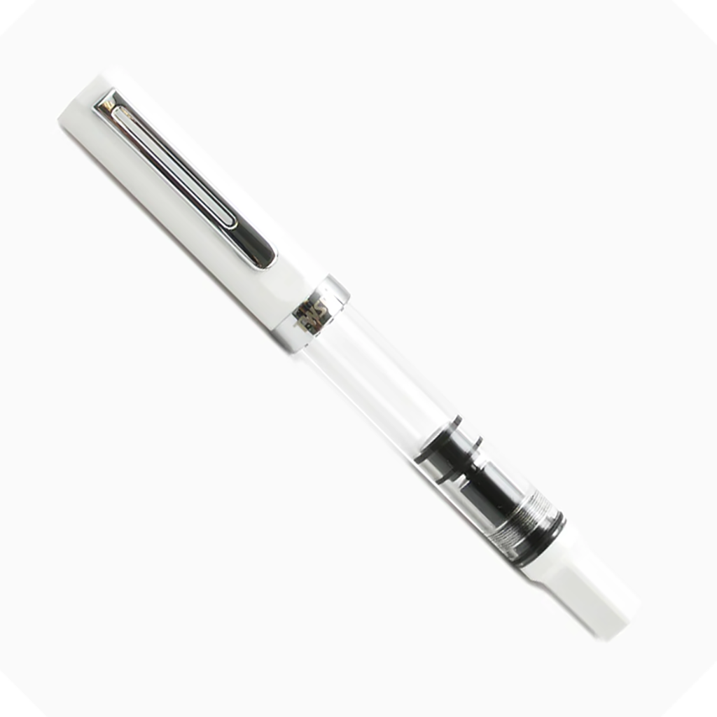 TWSBI Capped Fountain Pen in White Color with Silver Trim