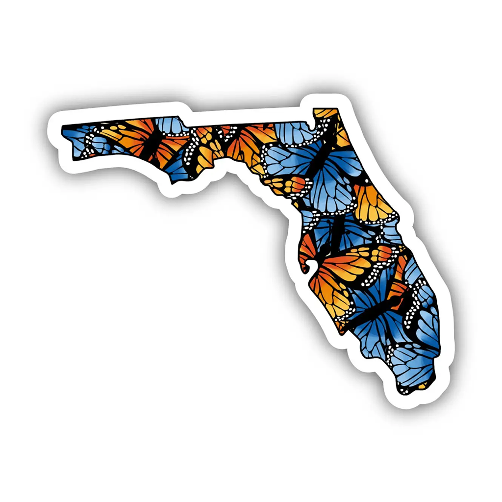 Vinyl Florida Sticker, Butterfly Pattern