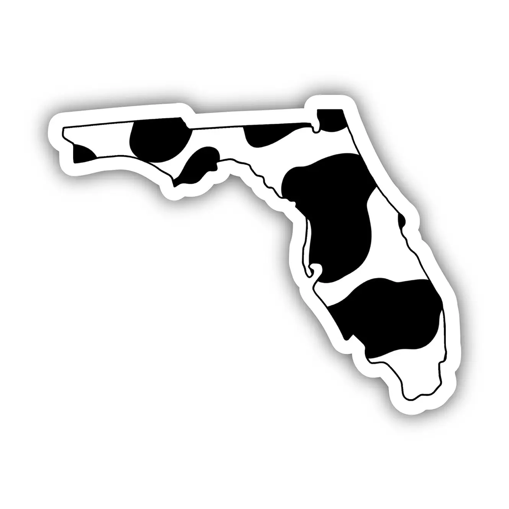 Vinyl Florida Sticker, Cow Pattern