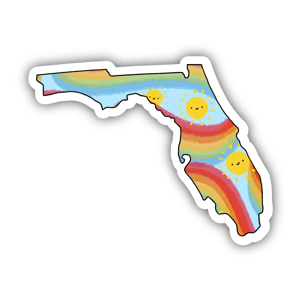 Vinyl Florida Sticker, Rainbow Fun