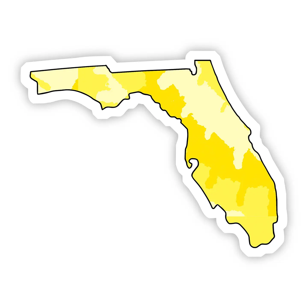 Vinyl Florida Sticker, Yellow Sun