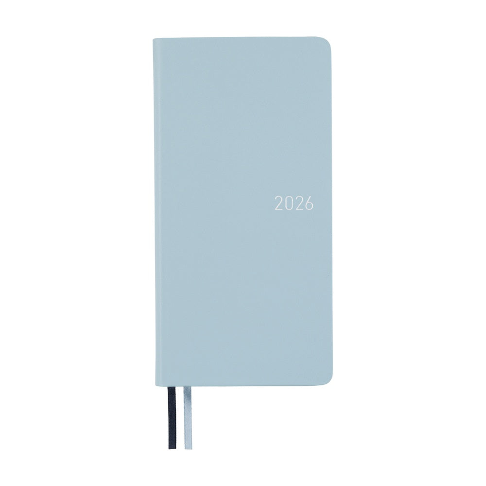 Hobonichi Techo 2026 Weeks - Leather: Snow Blue (English)
