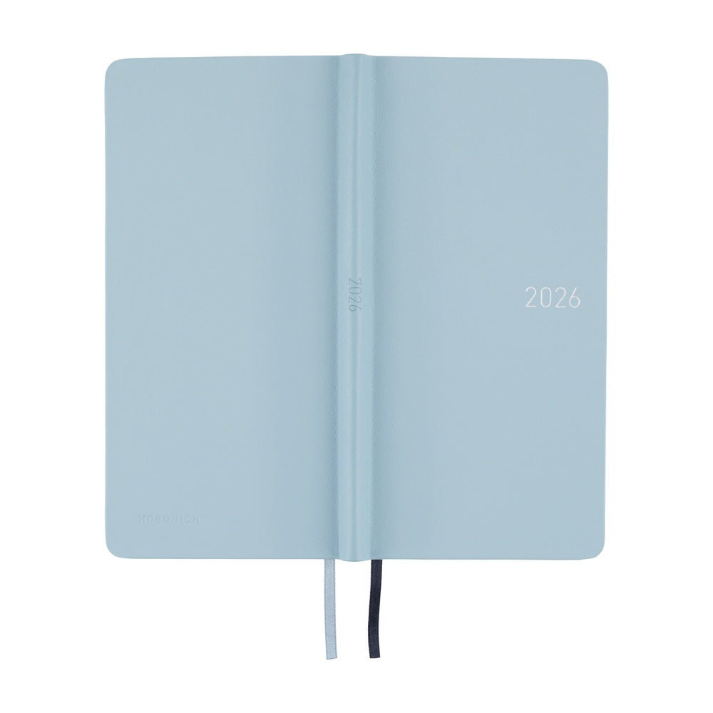 Hobonichi Techo 2026 Weeks - Leather: Snow Blue (English)