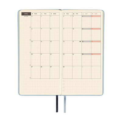 Hobonichi Techo 2026 Weeks - Leather: Snow Blue (English)