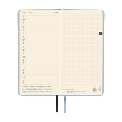 Hobonichi Techo 2026 Weeks - Leather: Snow Blue (English)
